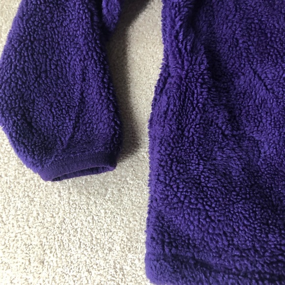 Purple Quarter Zip Fuzzy Cozy Pullover Jacket Sweatshirt Winter Girls - Picture 5 of 7